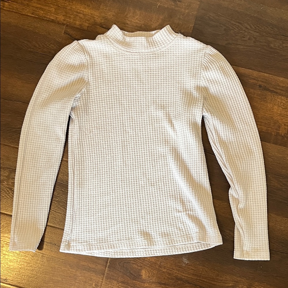 Z Supply Women’s Textured Long Sleeve Mock Neck Top - Cream Size XS